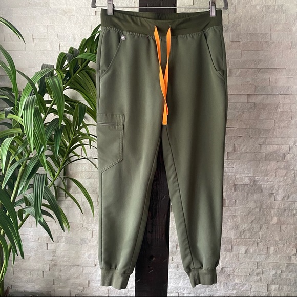 Figs Pants & Jumpsuits Figs Olive Green Zamora High Waist Joggers